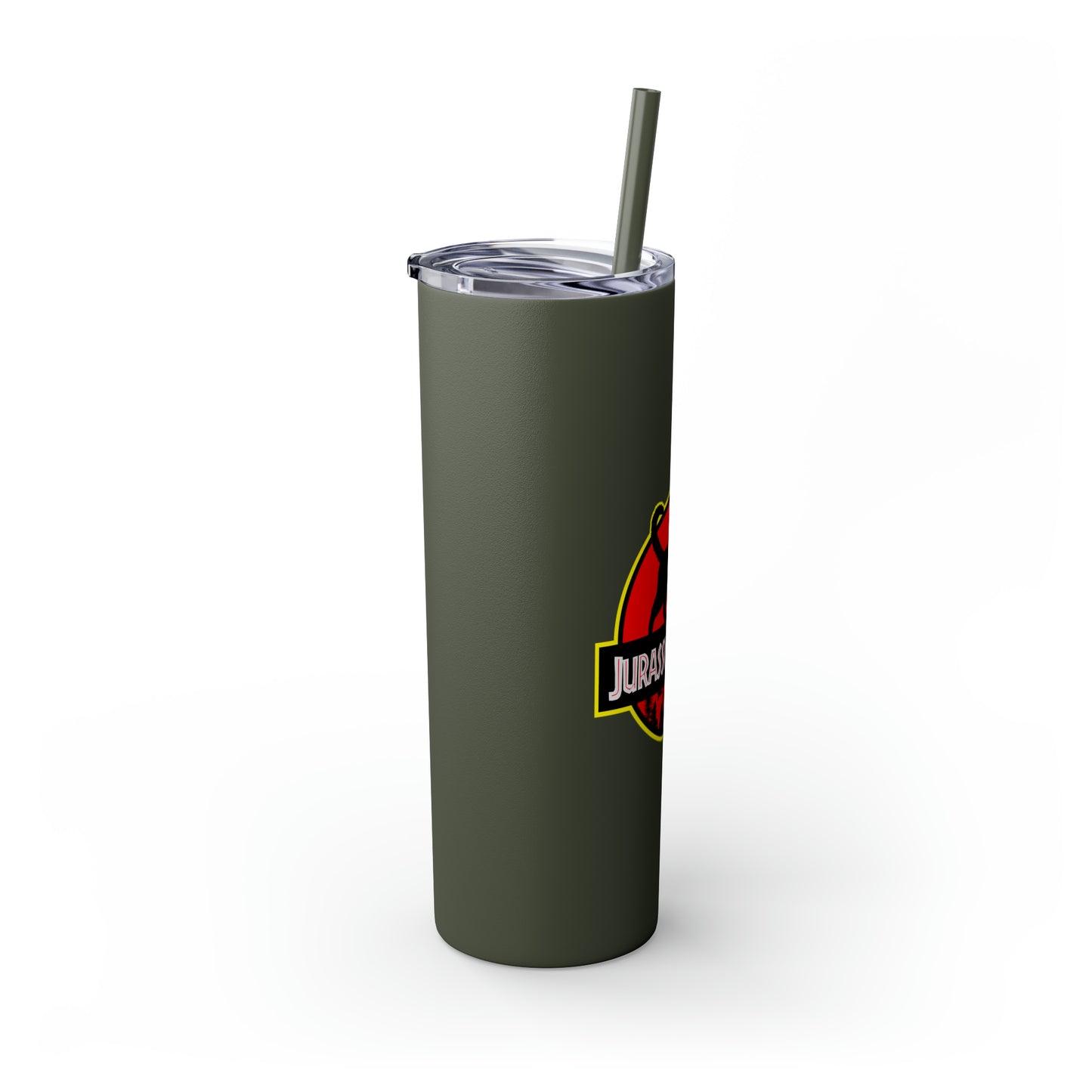 Jurassicat Park - Skinny Tumbler with Straw, 20oz