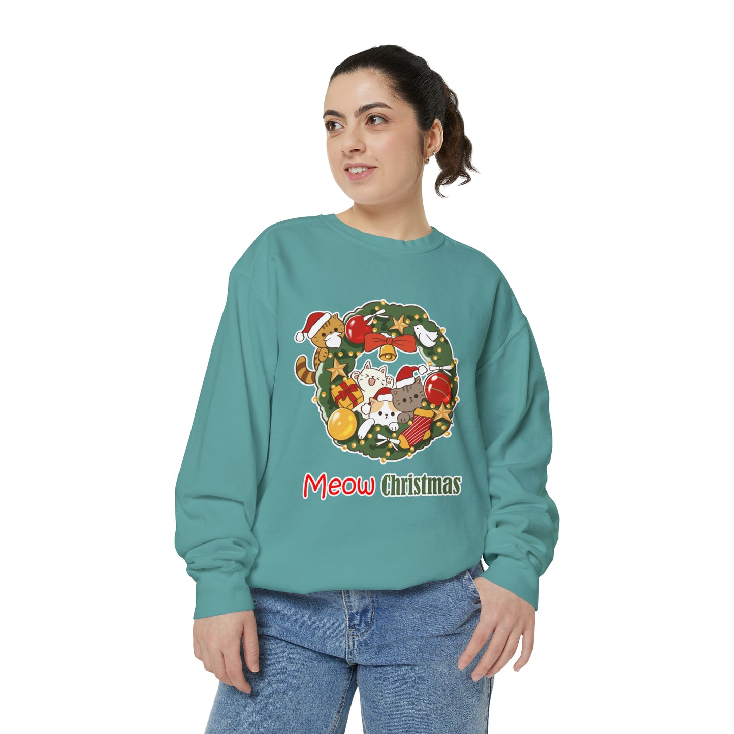 Meow Christmas - Unisex Garment-Dyed Sweatshirt