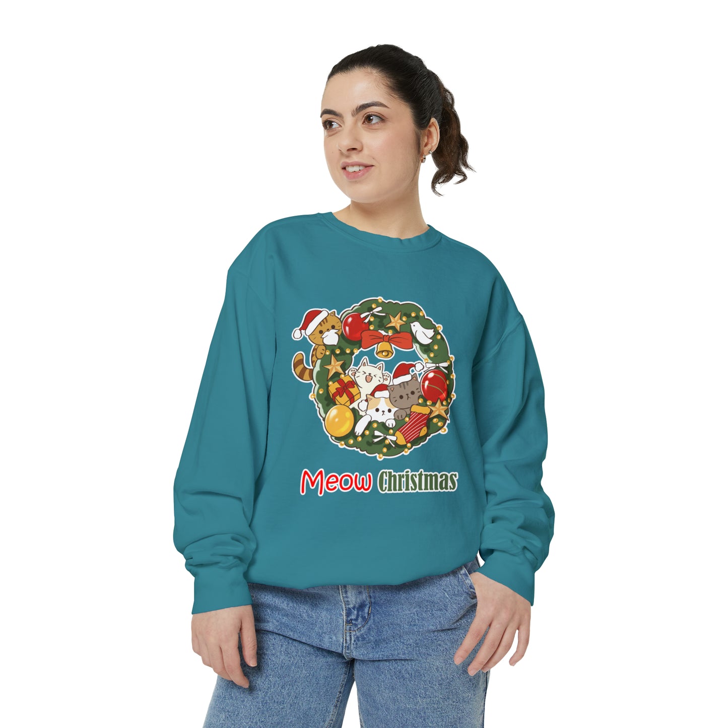 Meow Christmas - Unisex Garment-Dyed Sweatshirt