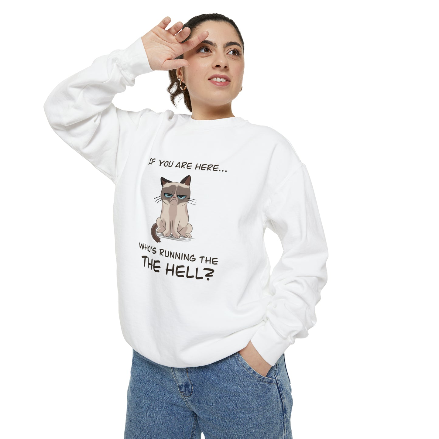 Hell Cat - Unisex Garment-Dyed Sweatshirt