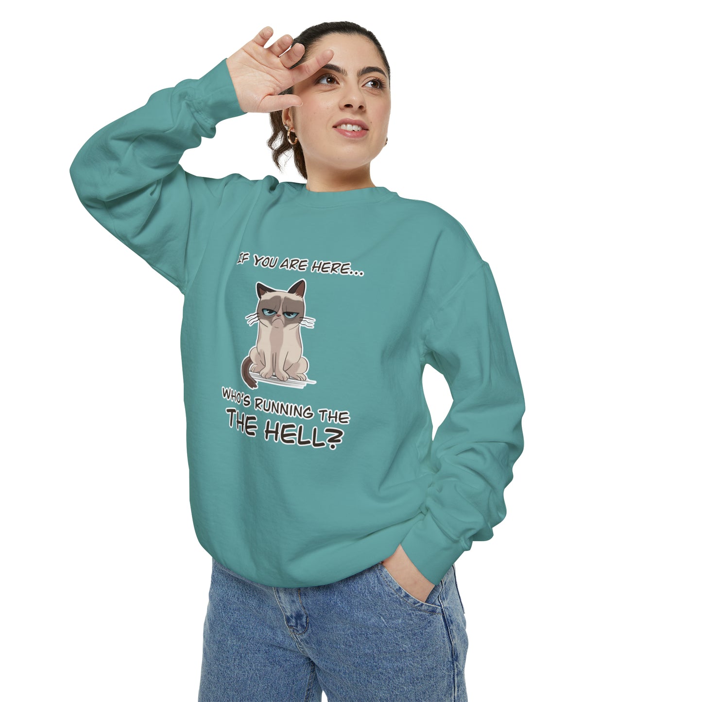 Hell Cat - Unisex Garment-Dyed Sweatshirt