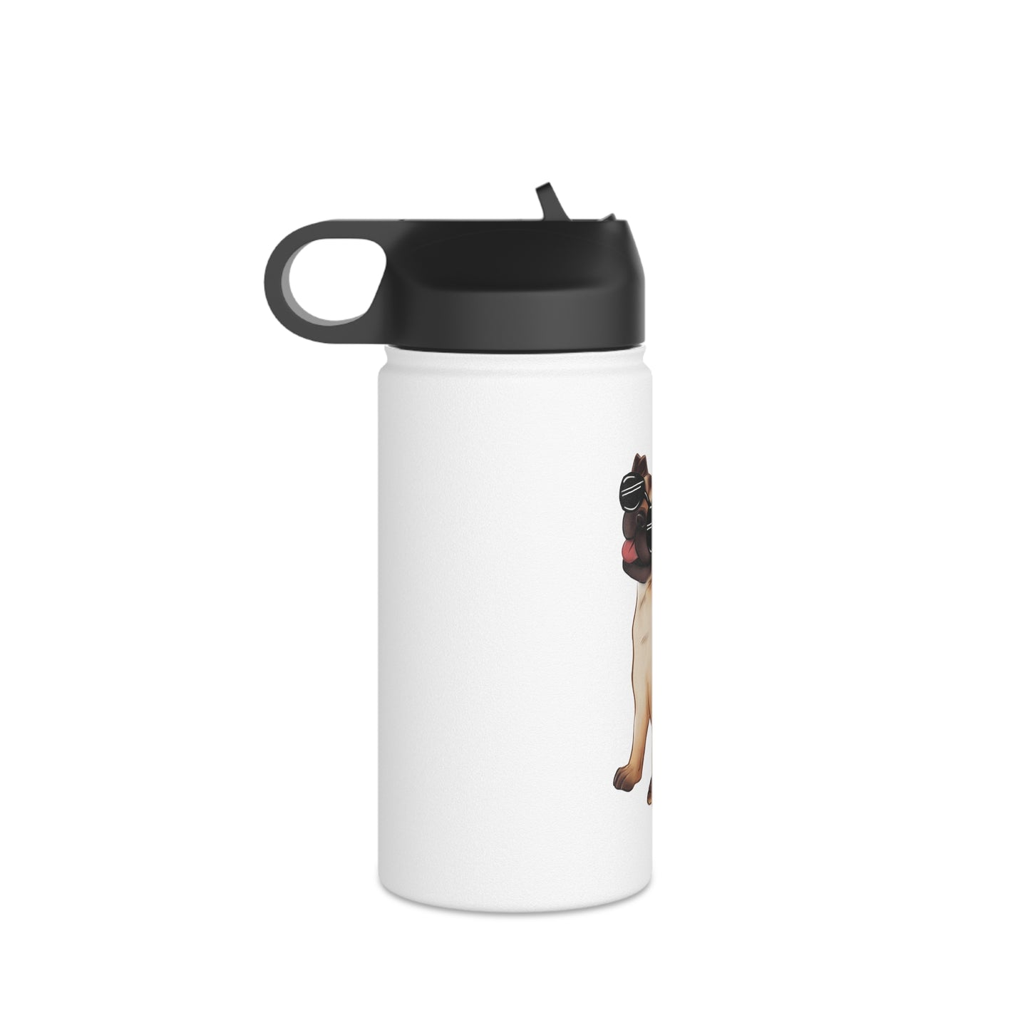 Pug - Stainless Steel Water Bottle, Standard Lid