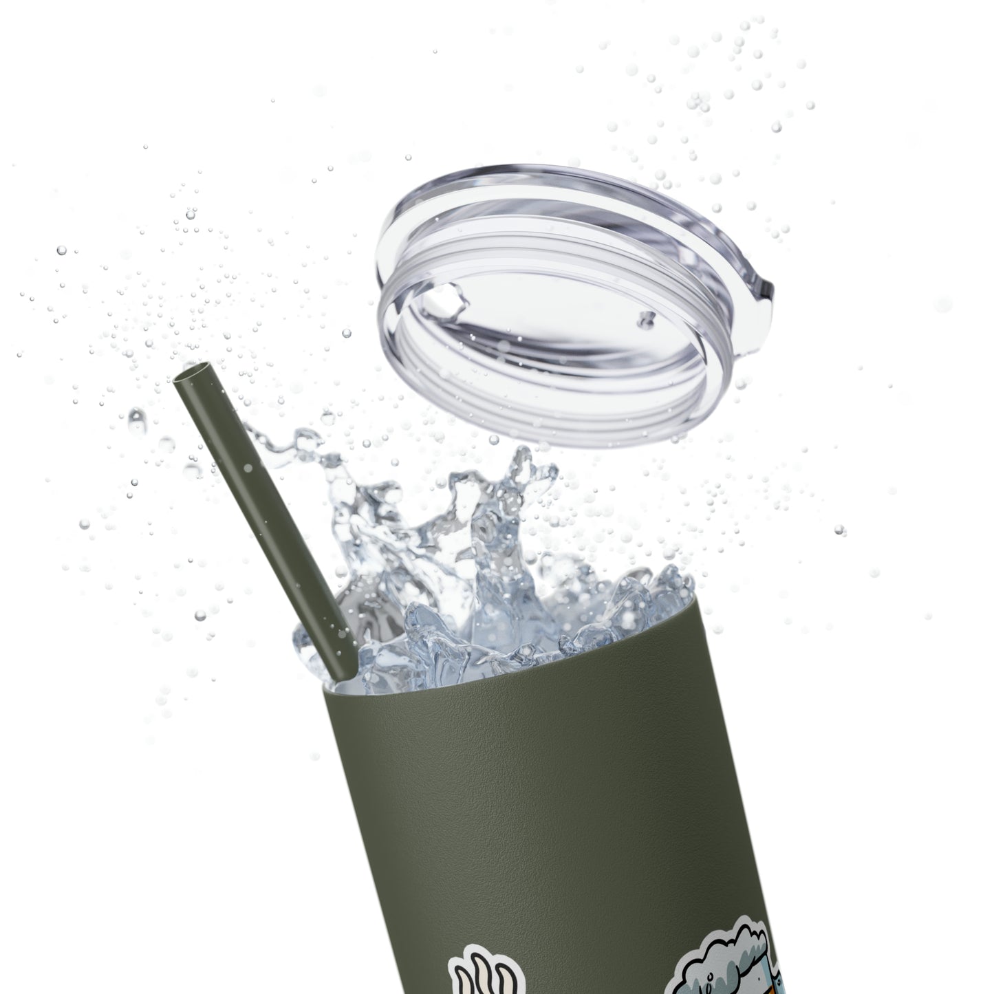 AM/PM - Skinny Tumbler with Straw, 20oz