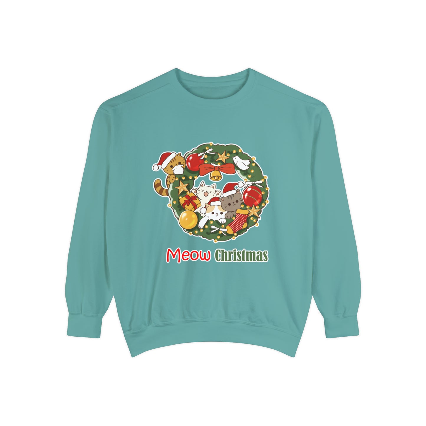 Meow Christmas - Unisex Garment-Dyed Sweatshirt