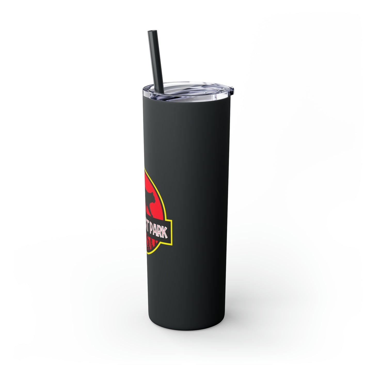 Jurassicat Park - Skinny Tumbler with Straw, 20oz