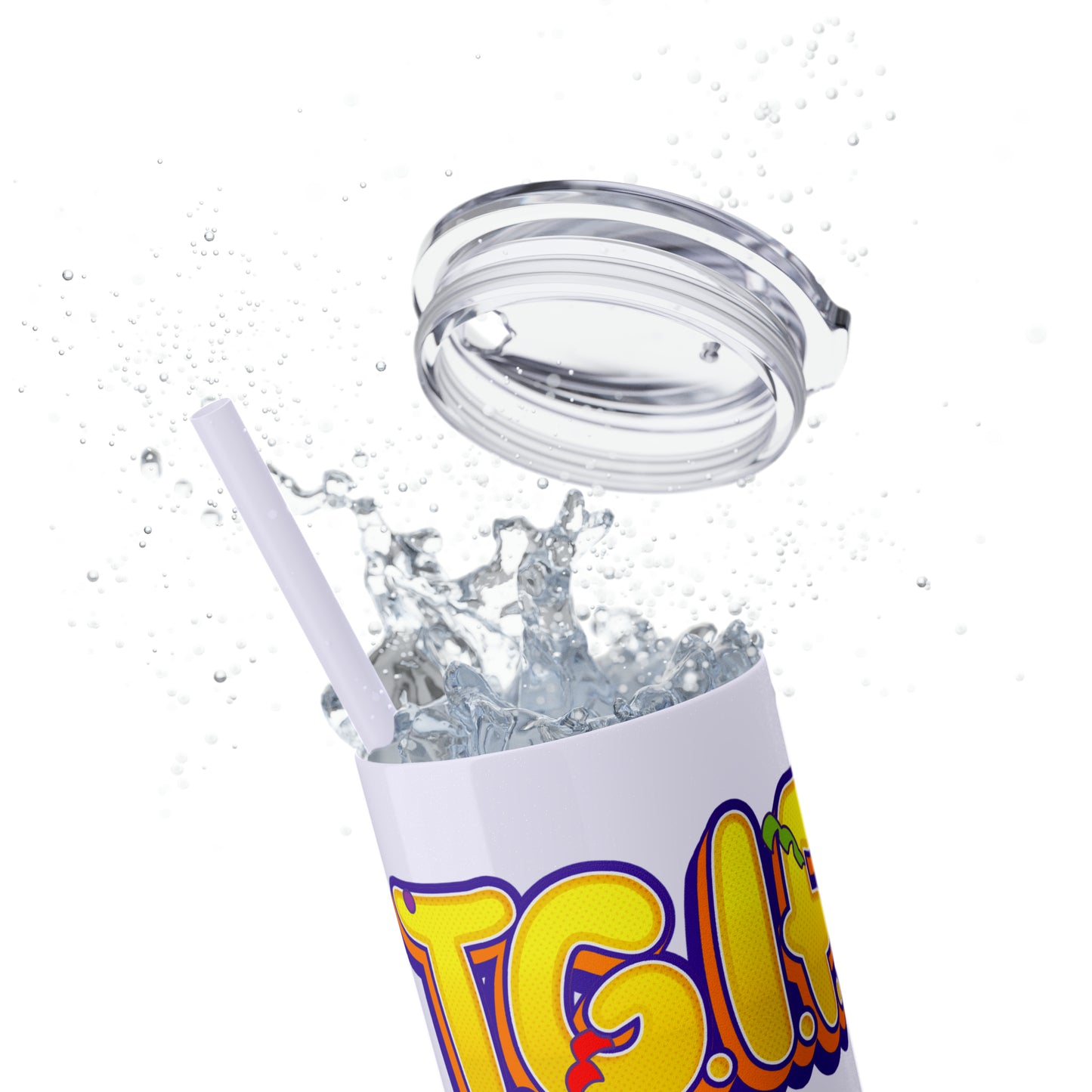 TGIF - Skinny Tumbler with Straw, 20oz