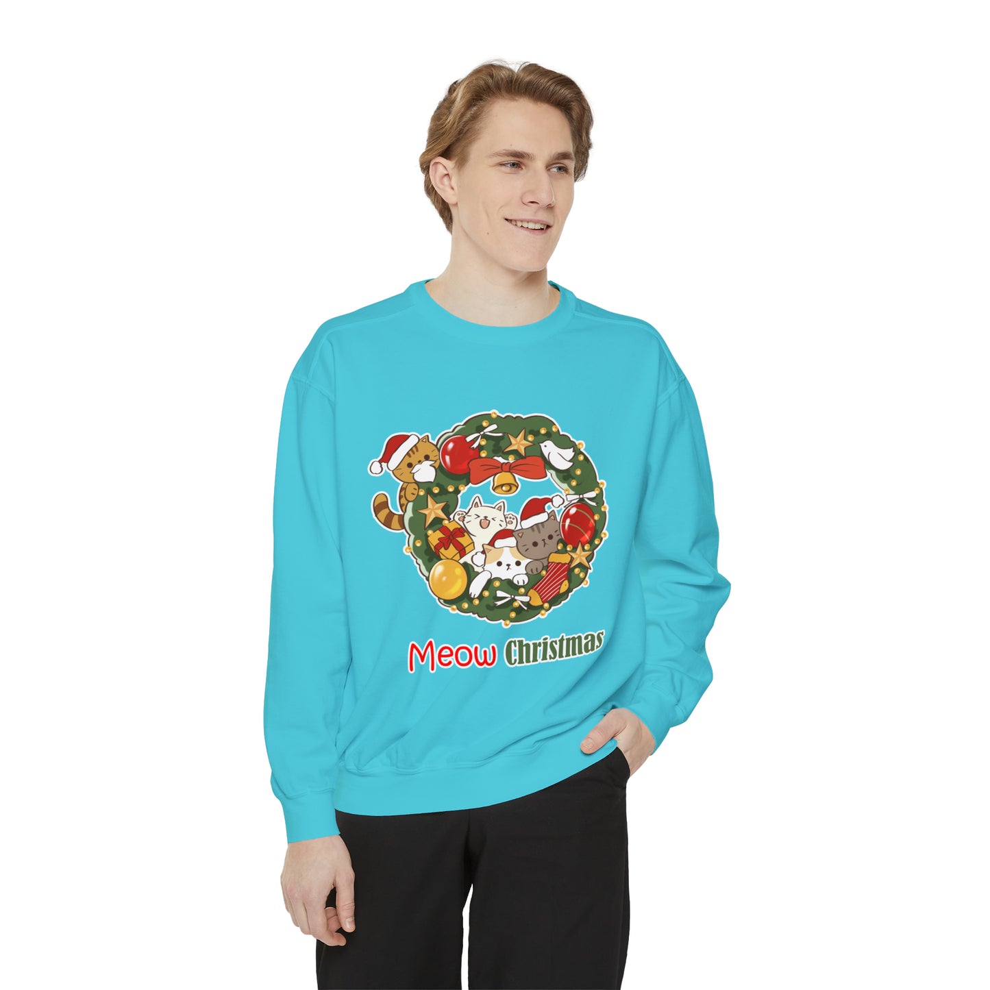 Meow Christmas - Unisex Garment-Dyed Sweatshirt