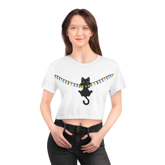 Meow Christmas - Crop Tee (AOP)