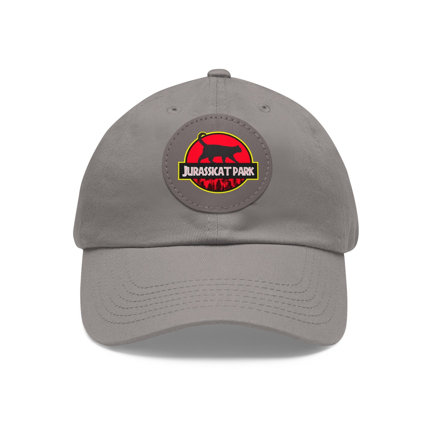 Jurassicat Park - Dad Hat with Leather Patch (Round)