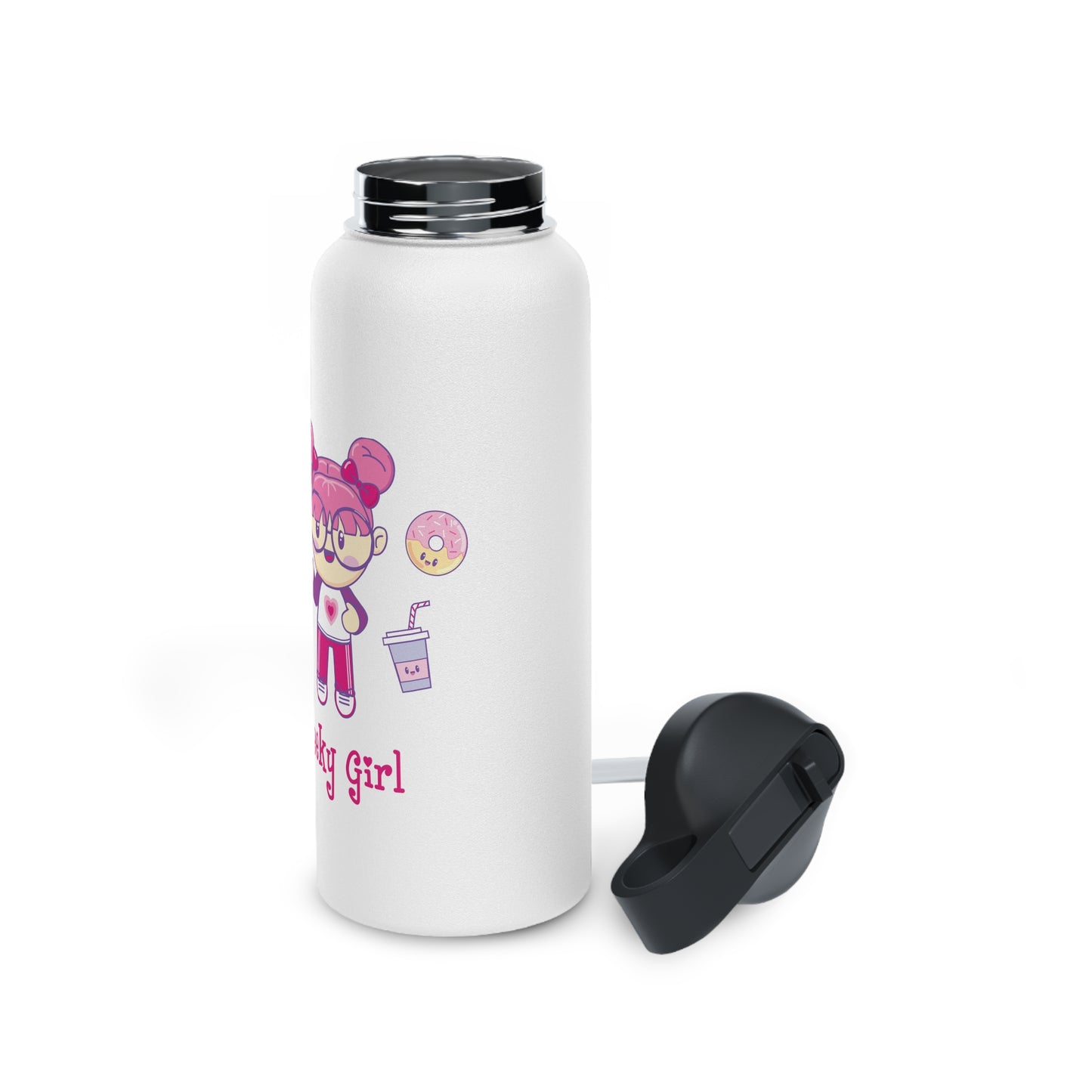 Geek Girl - Stainless Steel Water Bottle, Standard Lid