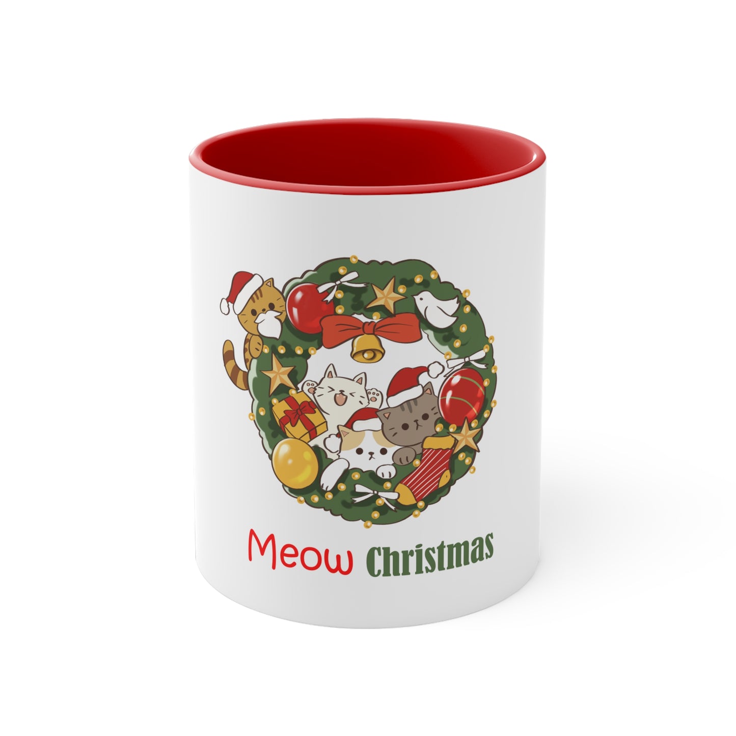 Meow Christmas - Accent Coffee Mug, 11oz