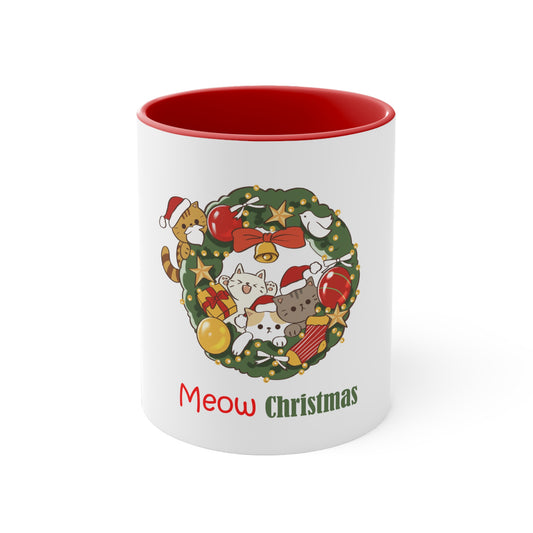 Meow Christmas - Accent Coffee Mug, 11oz