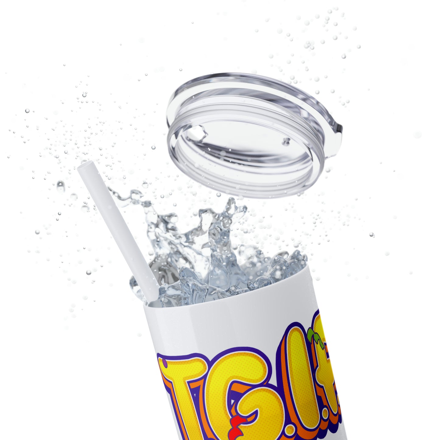 TGIF - Skinny Tumbler with Straw, 20oz