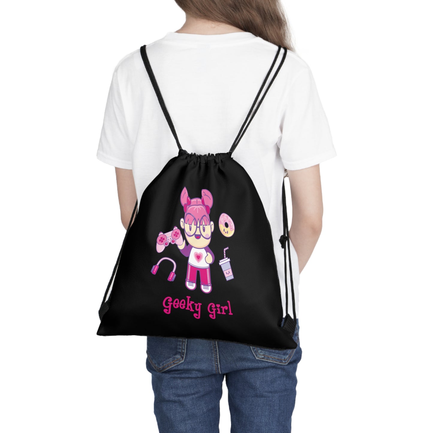 Geek Girl - Outdoor Drawstring Bag