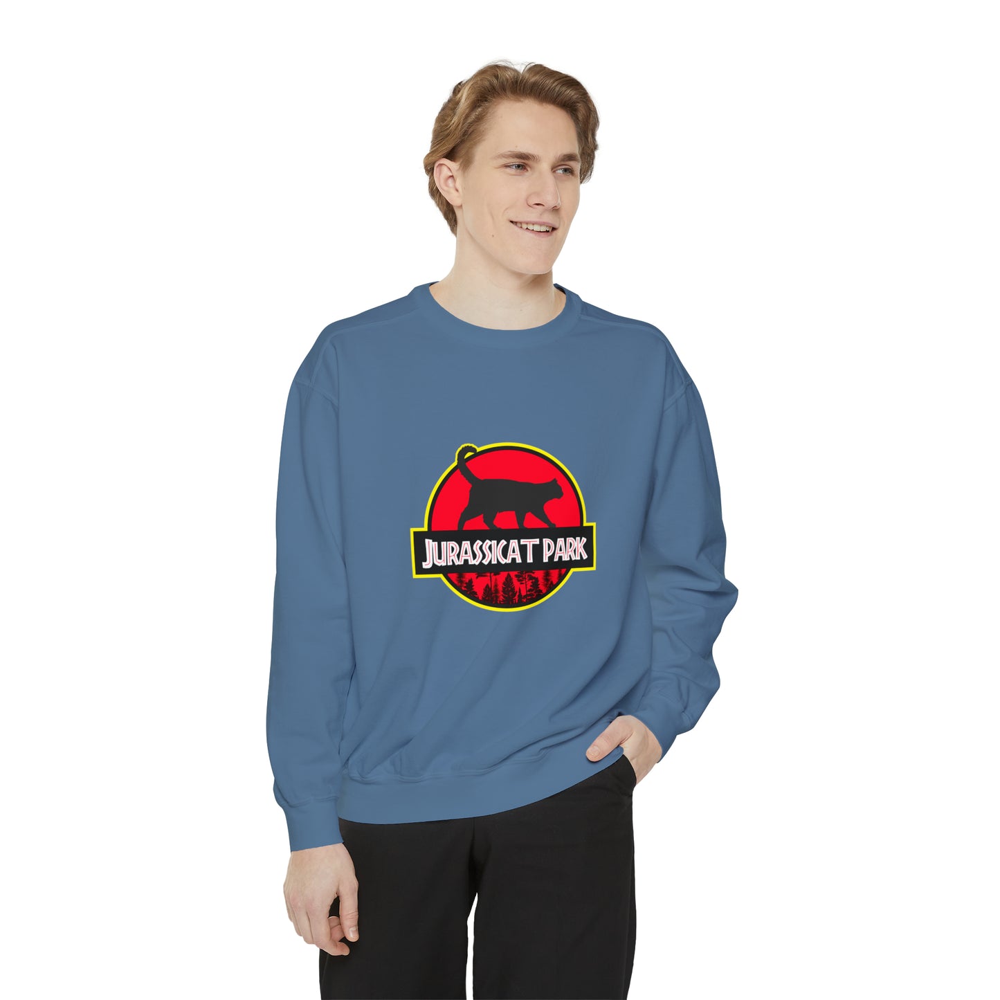 Jurassicat Park - Unisex Garment-Dyed Sweatshirt