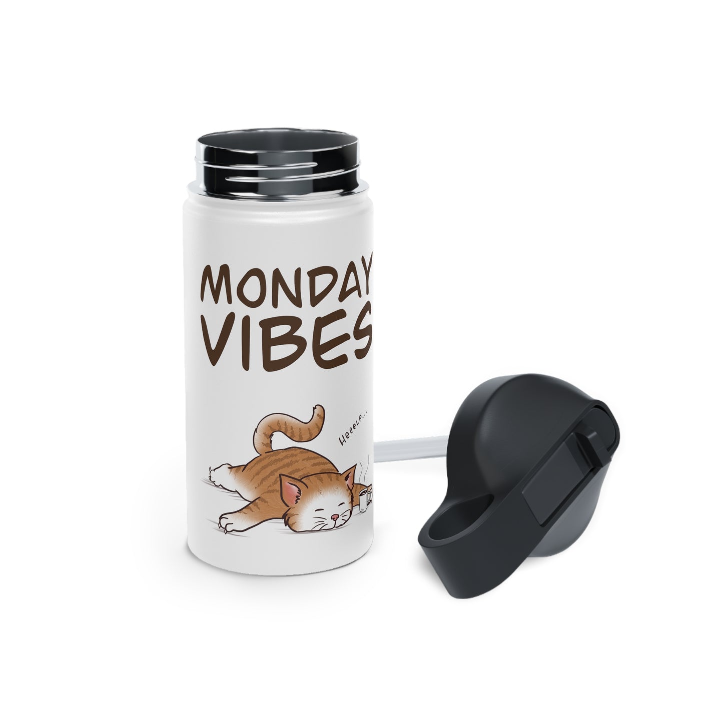 Monday Vibes - Stainless Steel Water Bottle, Standard Lid