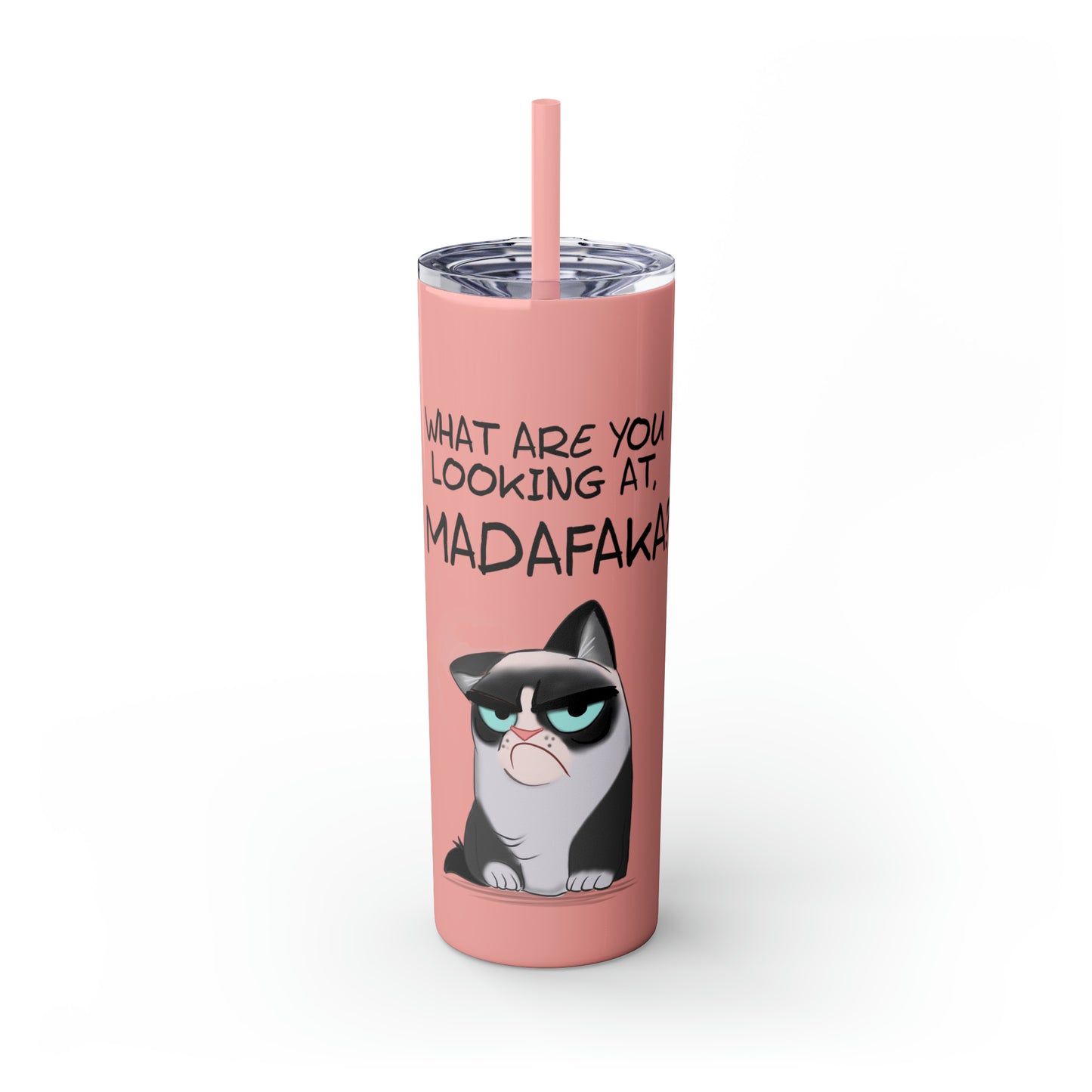 Madafaka - Skinny Tumbler with Straw, 20oz