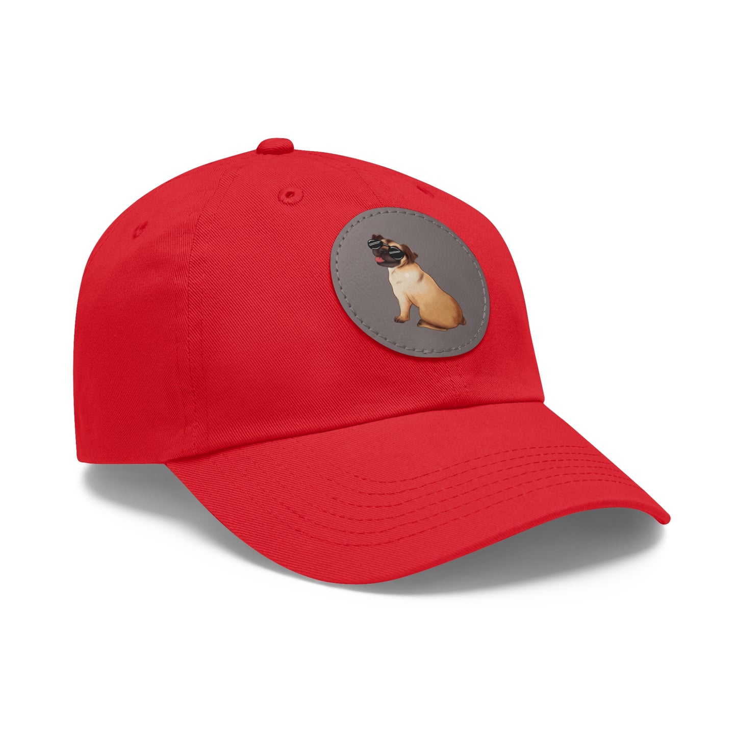 Pug - Dad Hat with Leather Patch (Round)