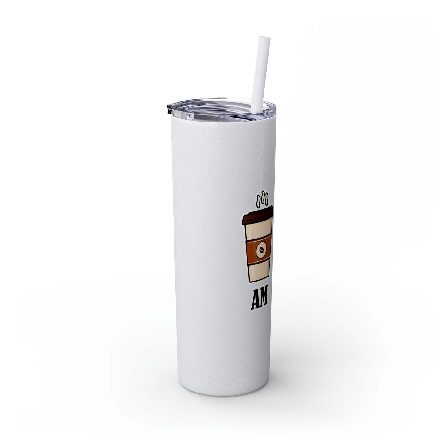 AM/PM - Skinny Tumbler with Straw, 20oz