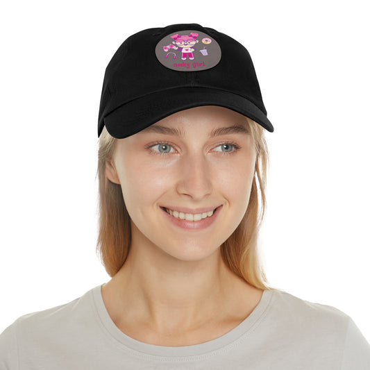 Geek Girl - Dad Hat with Leather Patch (Round)