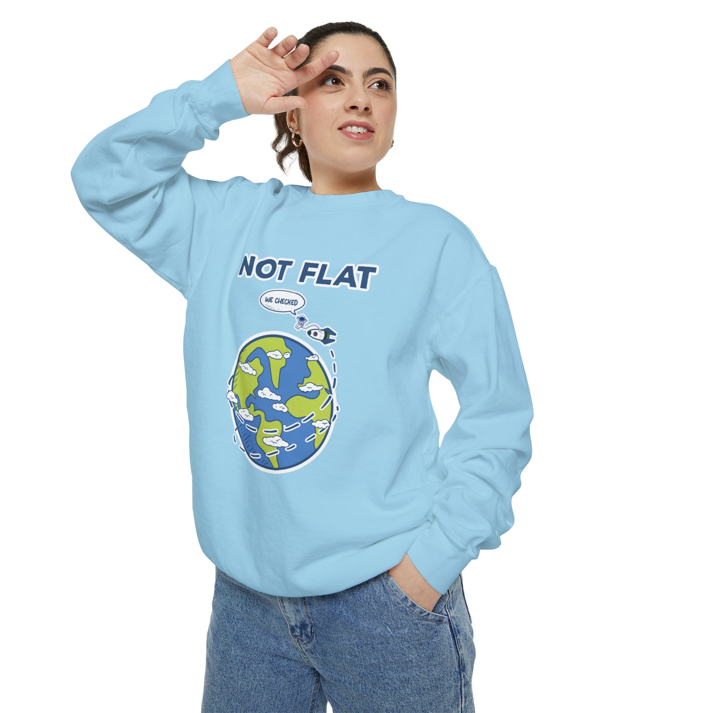 Flat Earth - Unisex Garment-Dyed Sweatshirt