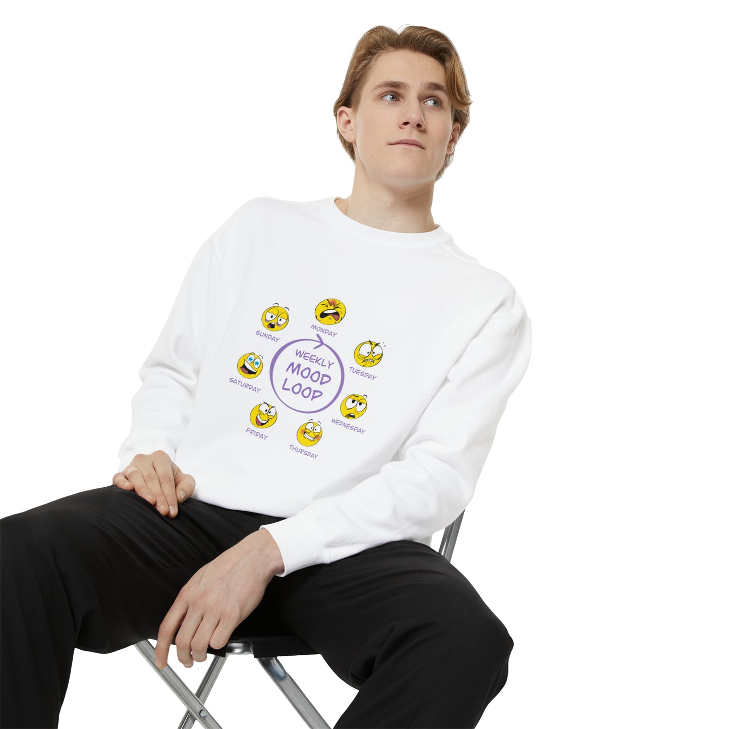 Weekly Mood Loop - Unisex Garment-Dyed Sweatshirt