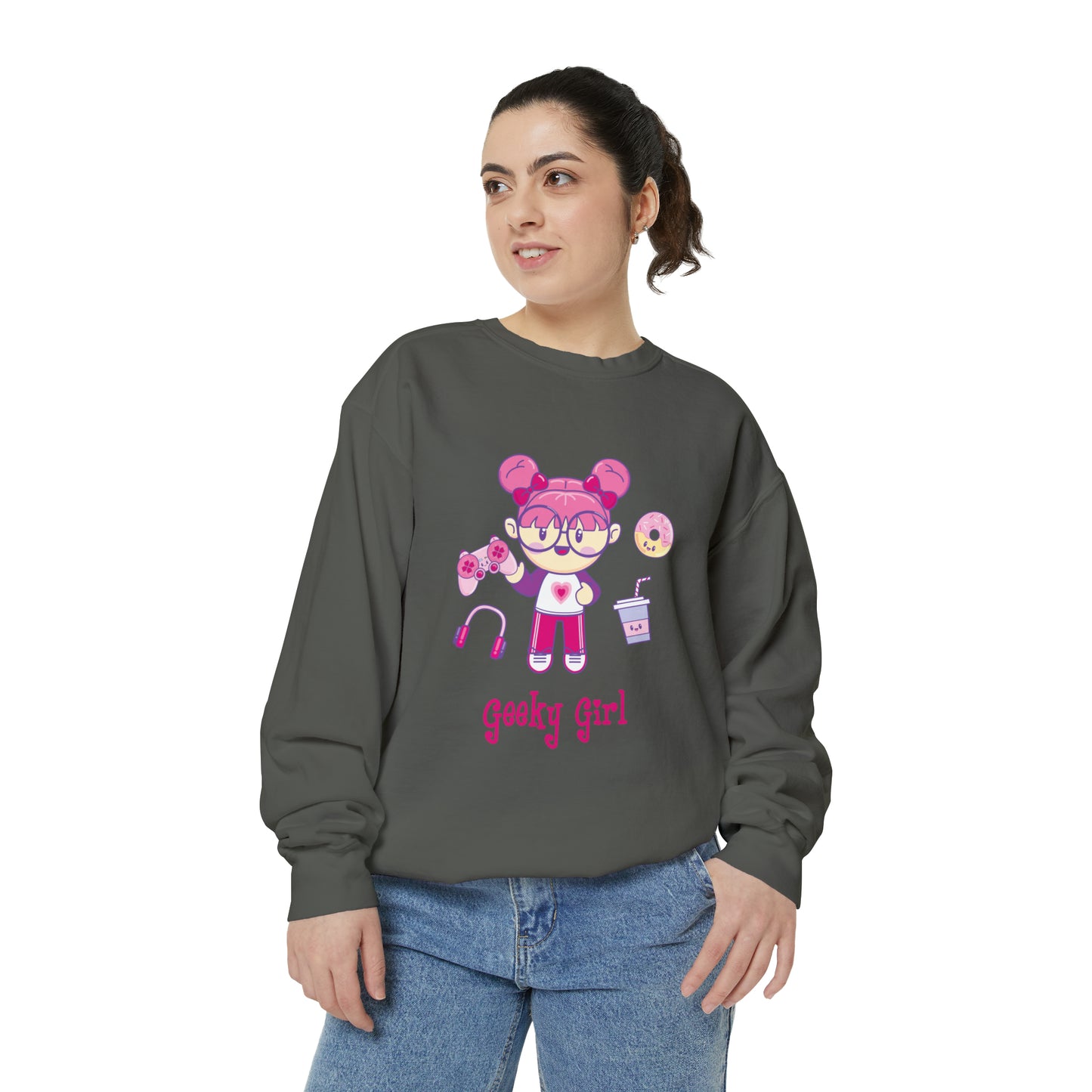 Geek Girl - Unisex Garment-Dyed Sweatshirt