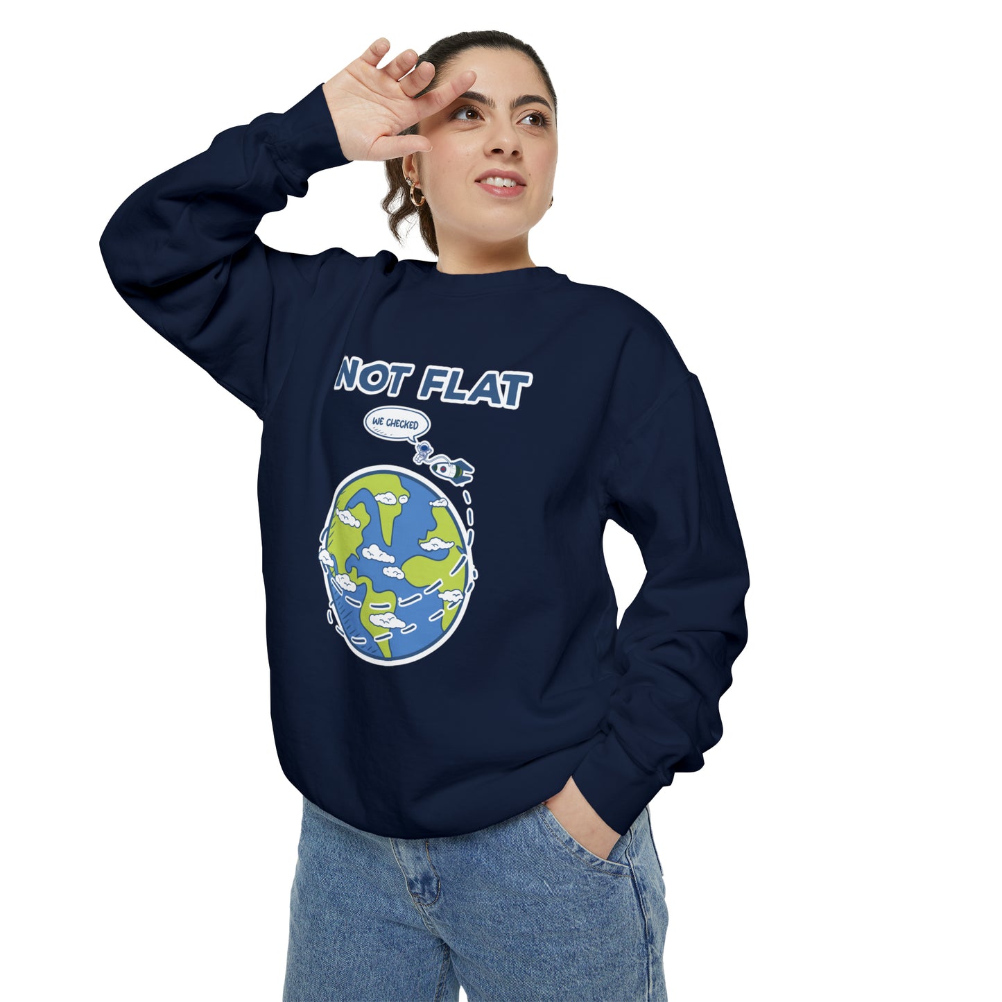 Flat Earth - Unisex Garment-Dyed Sweatshirt