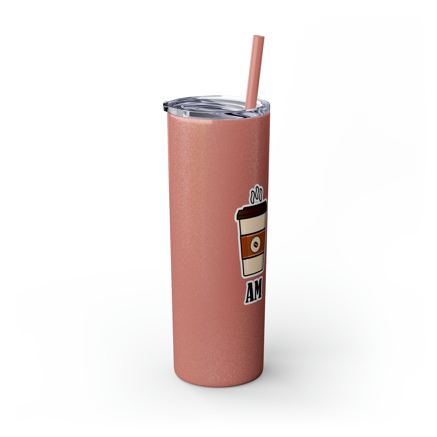 AM/PM - Skinny Tumbler with Straw, 20oz