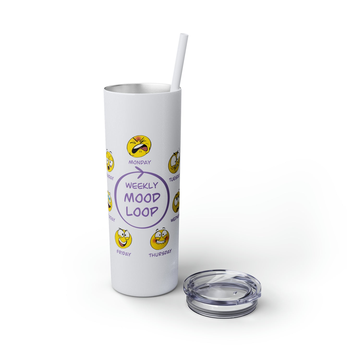 Mood Loop - Skinny Tumbler with Straw, 20oz