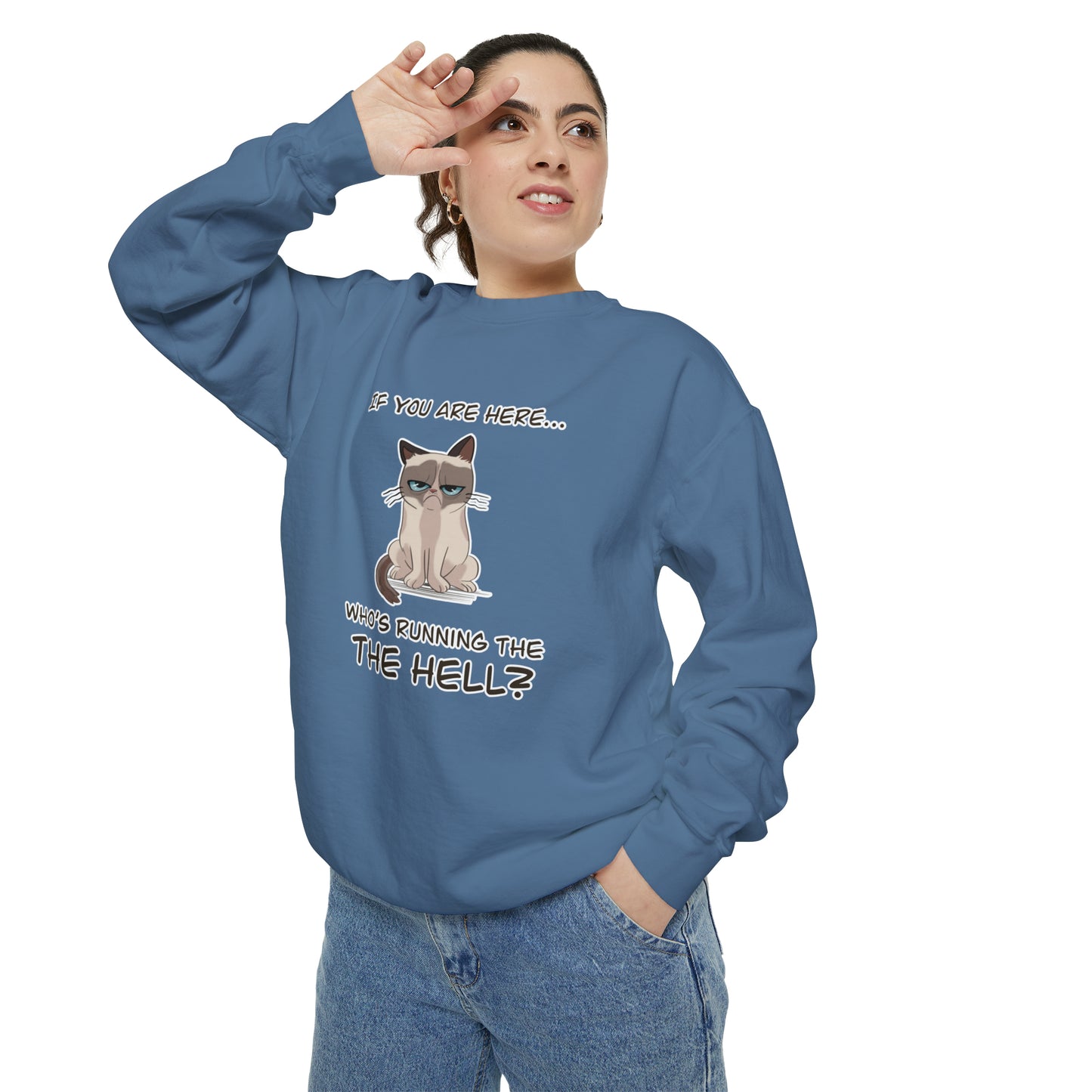 Hell Cat - Unisex Garment-Dyed Sweatshirt