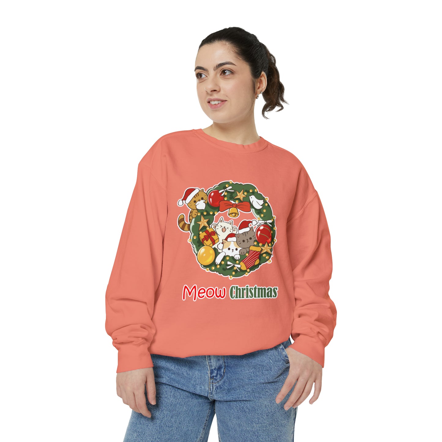 Meow Christmas - Unisex Garment-Dyed Sweatshirt