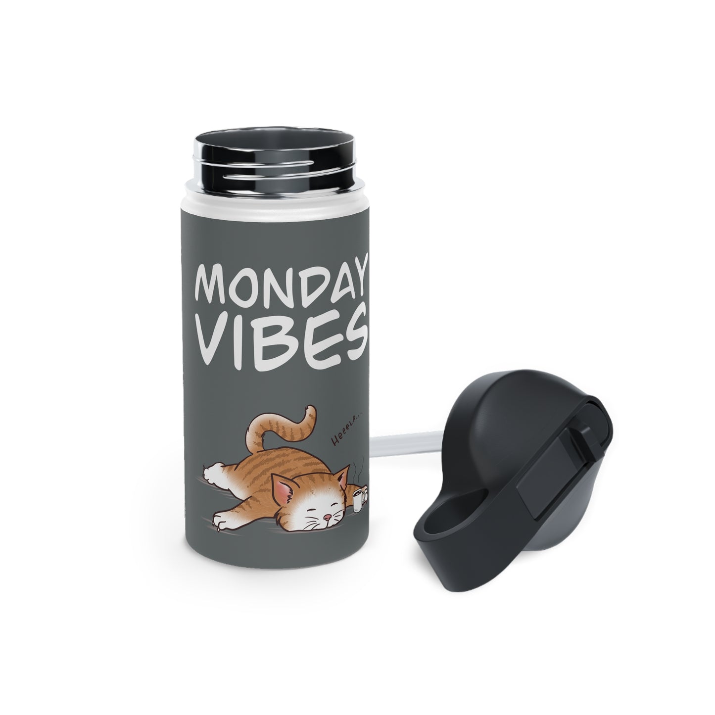 Monday Vibes - Stainless Steel Water Bottle, Standard Lid