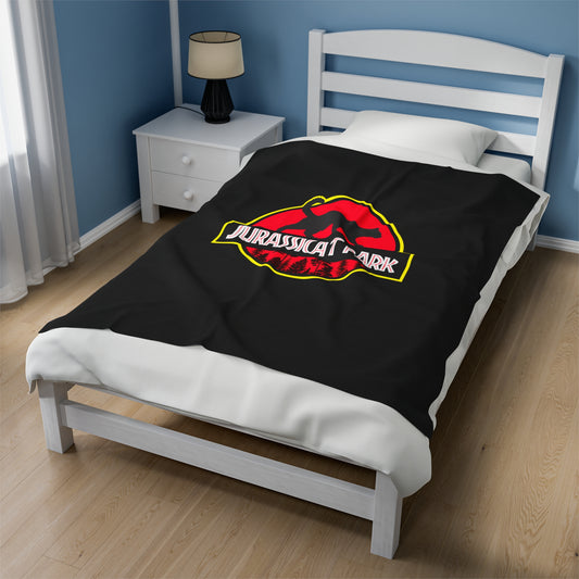 Jurassicat Park - Velveteen Plush Blanket