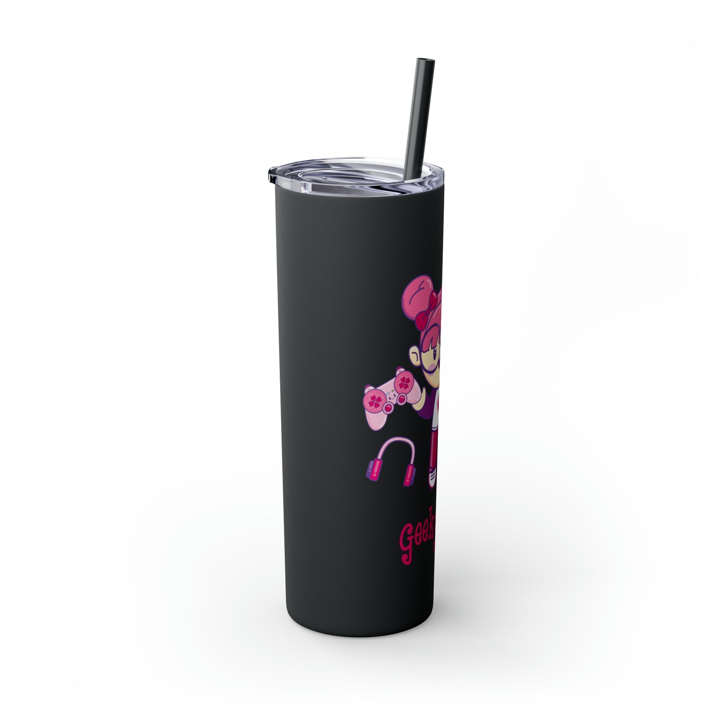 Geek Girl - Skinny Tumbler with Straw, 20oz