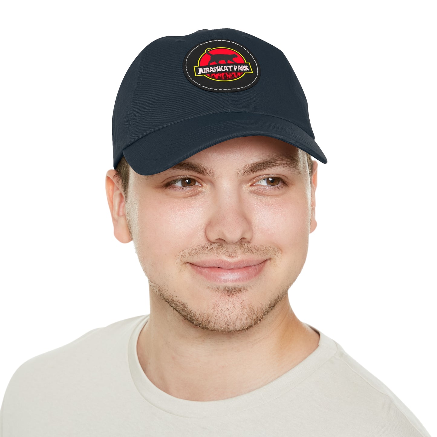 Jurassicat Park - Dad Hat with Leather Patch (Round)