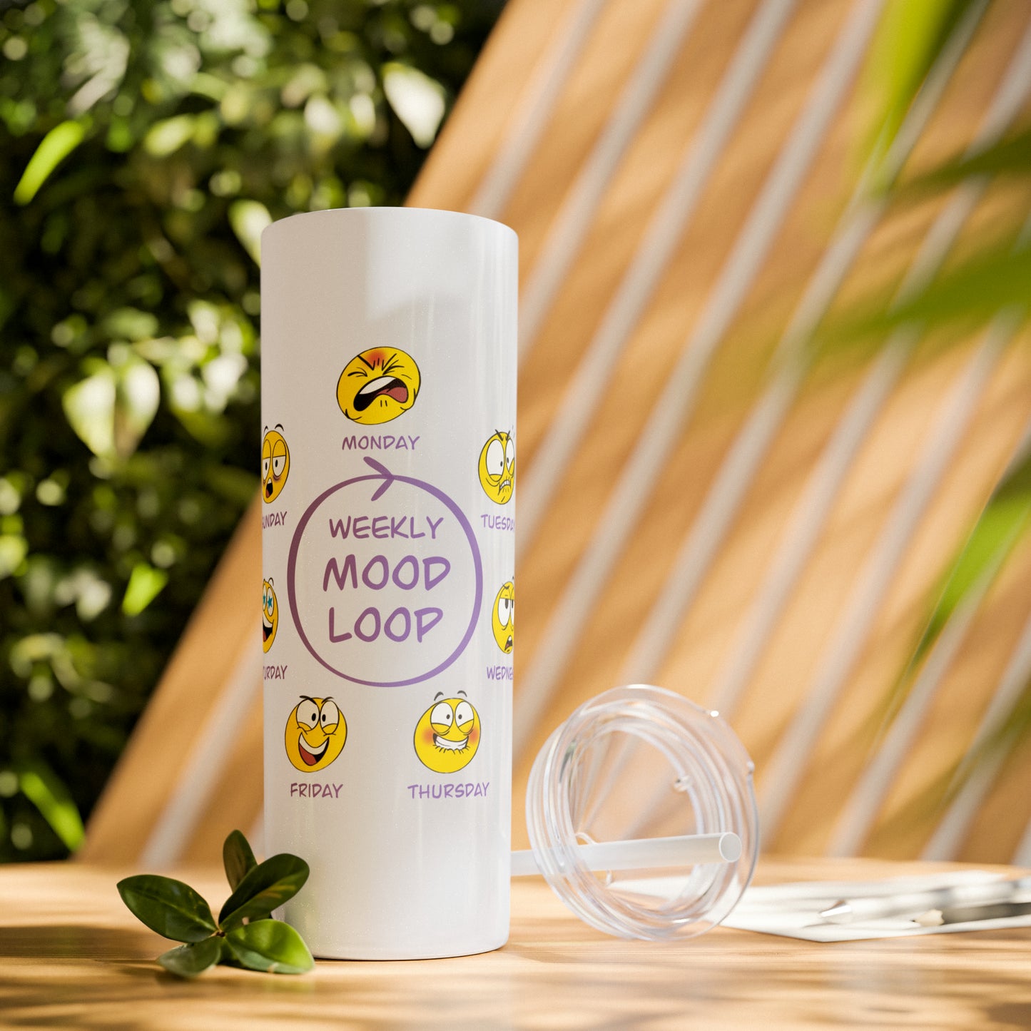 Mood Loop - Skinny Tumbler with Straw, 20oz