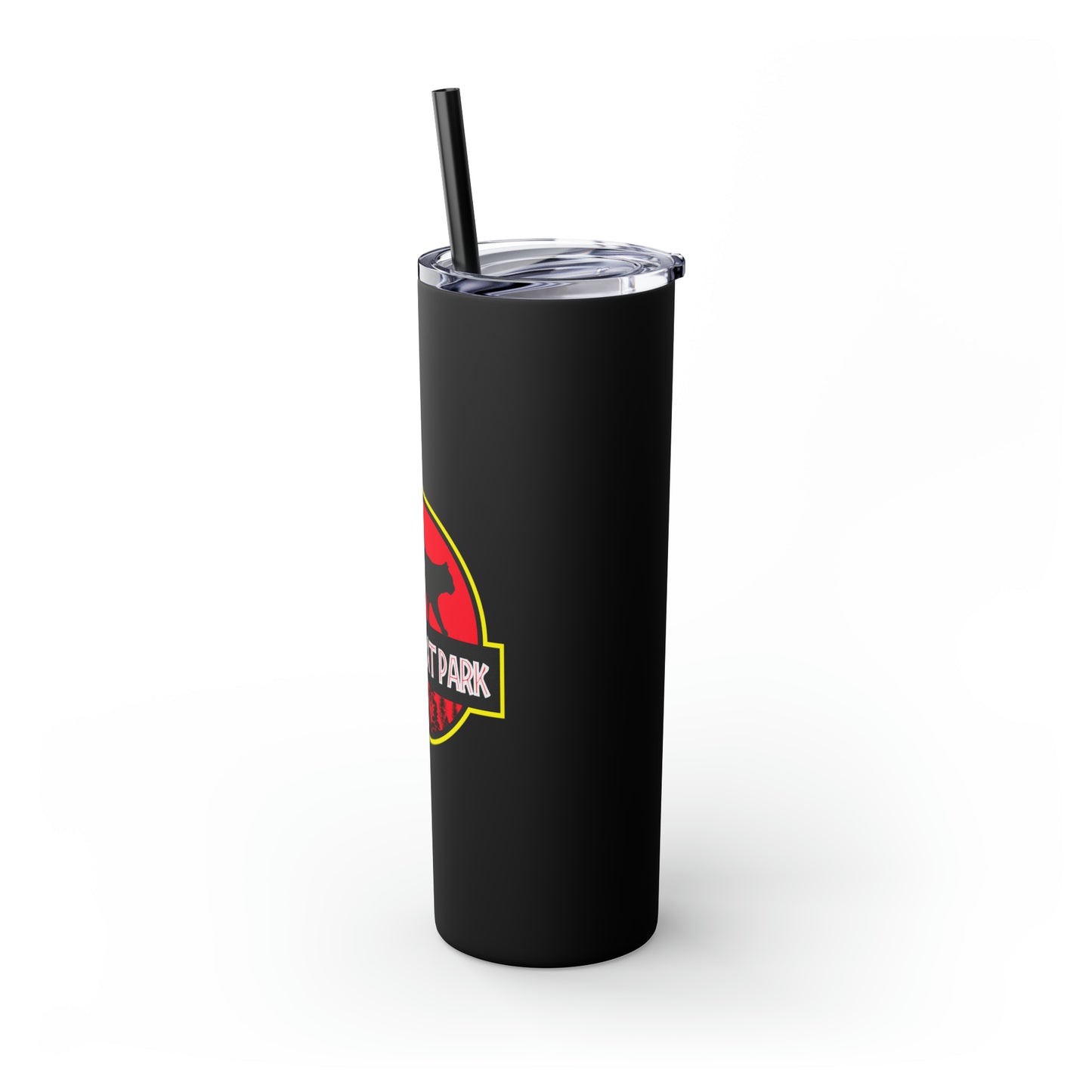 Jurassicat Park - Skinny Tumbler with Straw, 20oz