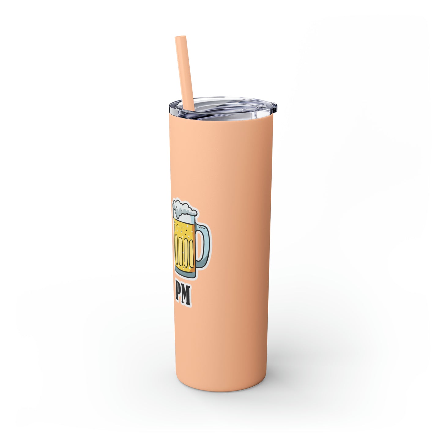 AM/PM - Skinny Tumbler with Straw, 20oz