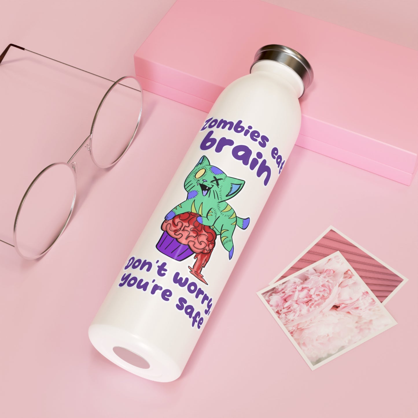 Zombie Cat - Slim Water Bottle