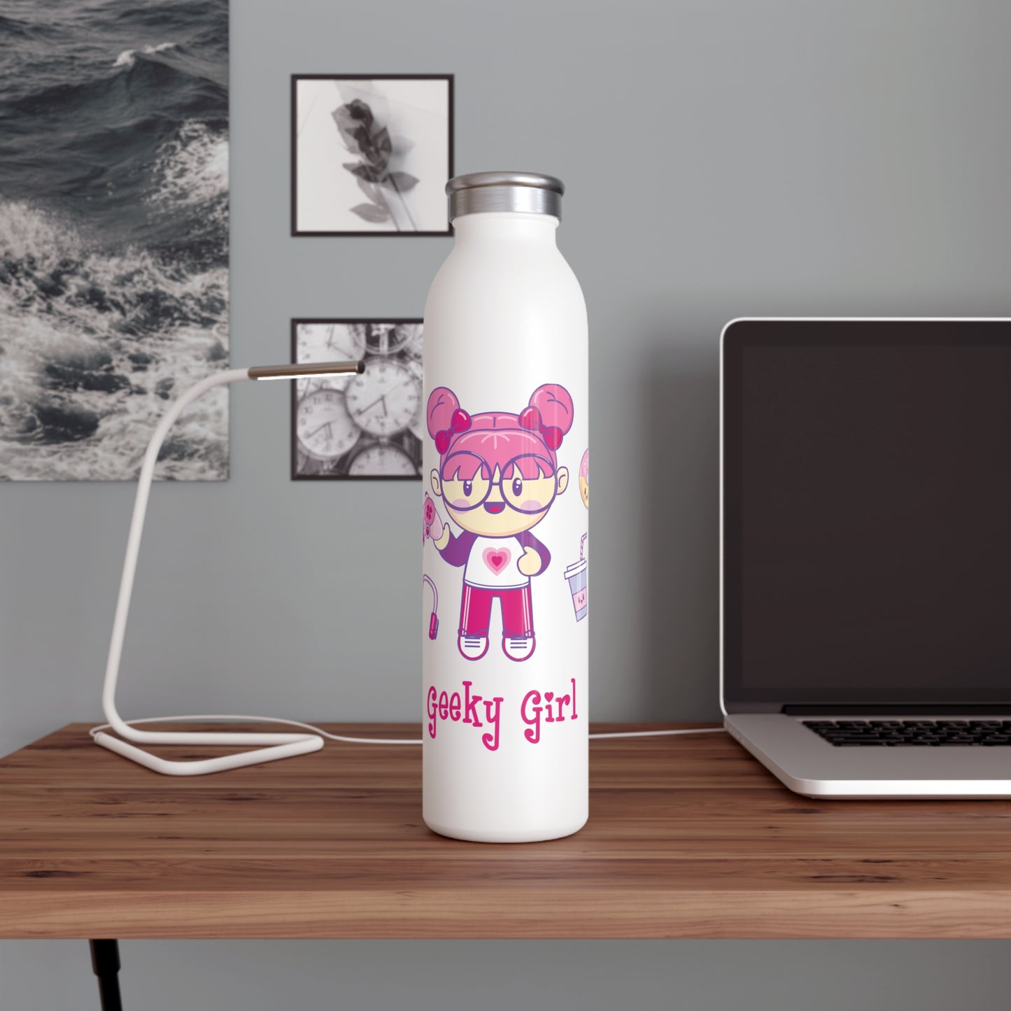 Geek Girl - Slim Water Bottle