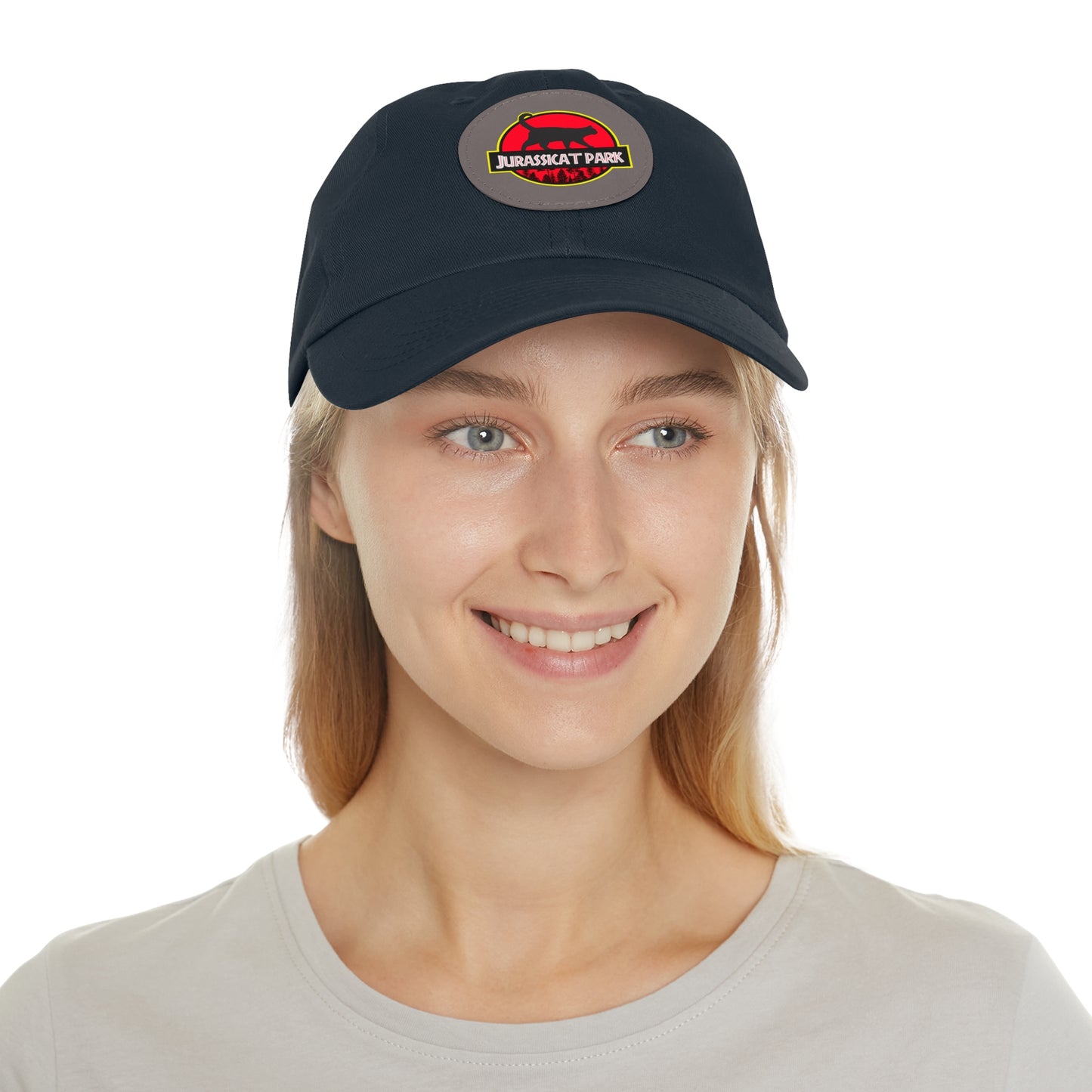 Jurassicat Park - Dad Hat with Leather Patch (Round)