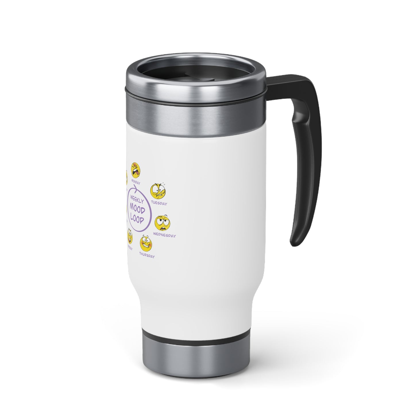 Mood Loop - Stainless Steel Travel Mug with Handle, 14oz