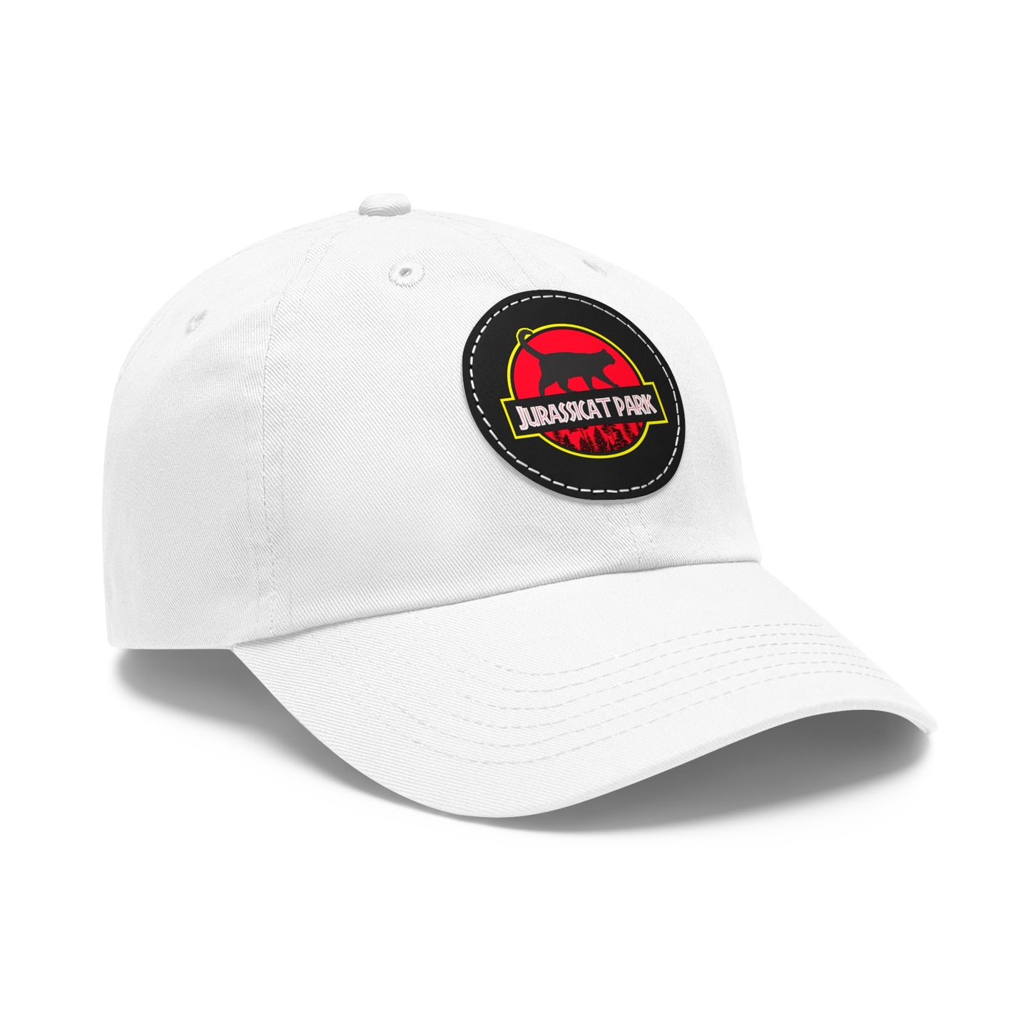 Jurassicat Park - Dad Hat with Leather Patch (Round)