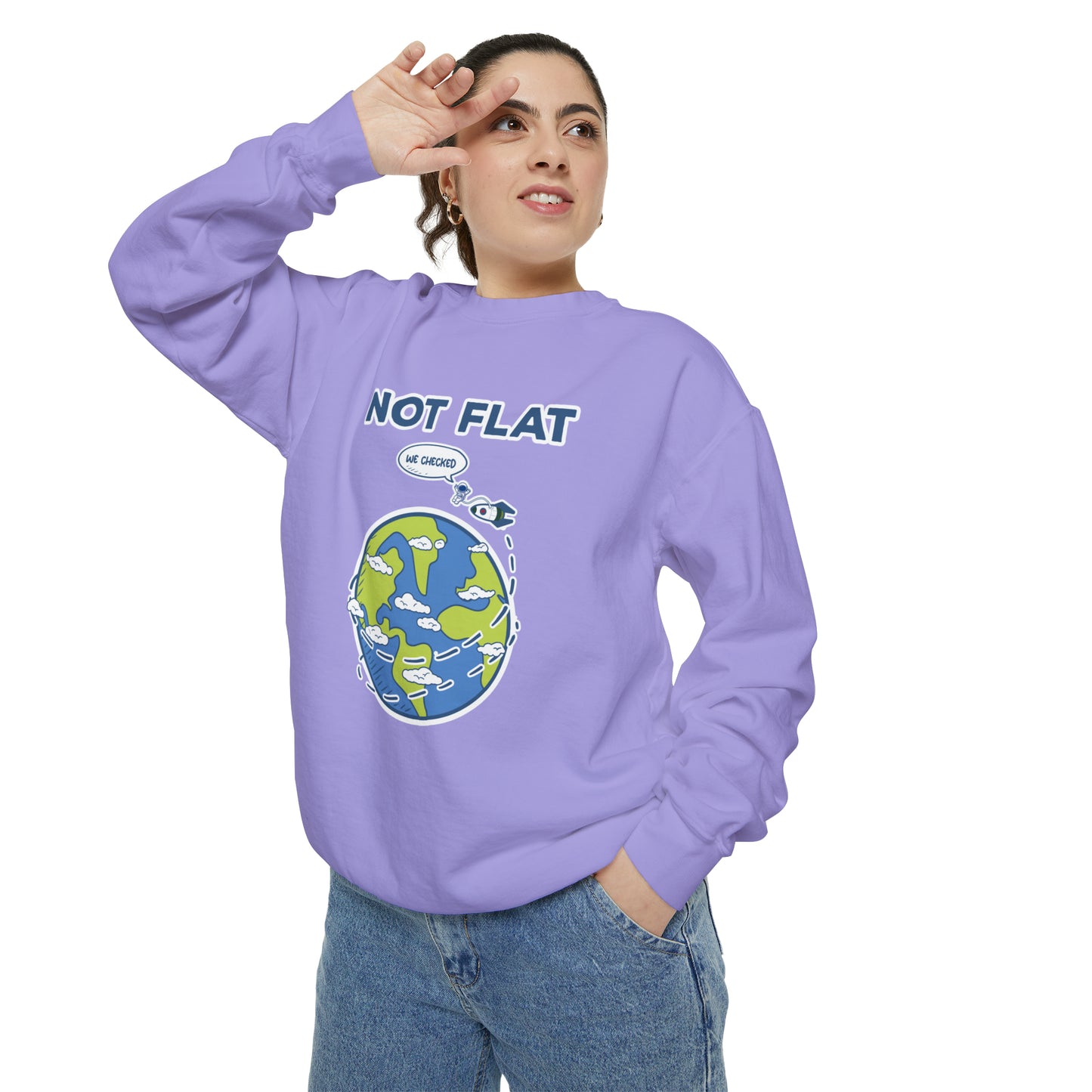 Flat Earth - Unisex Garment-Dyed Sweatshirt