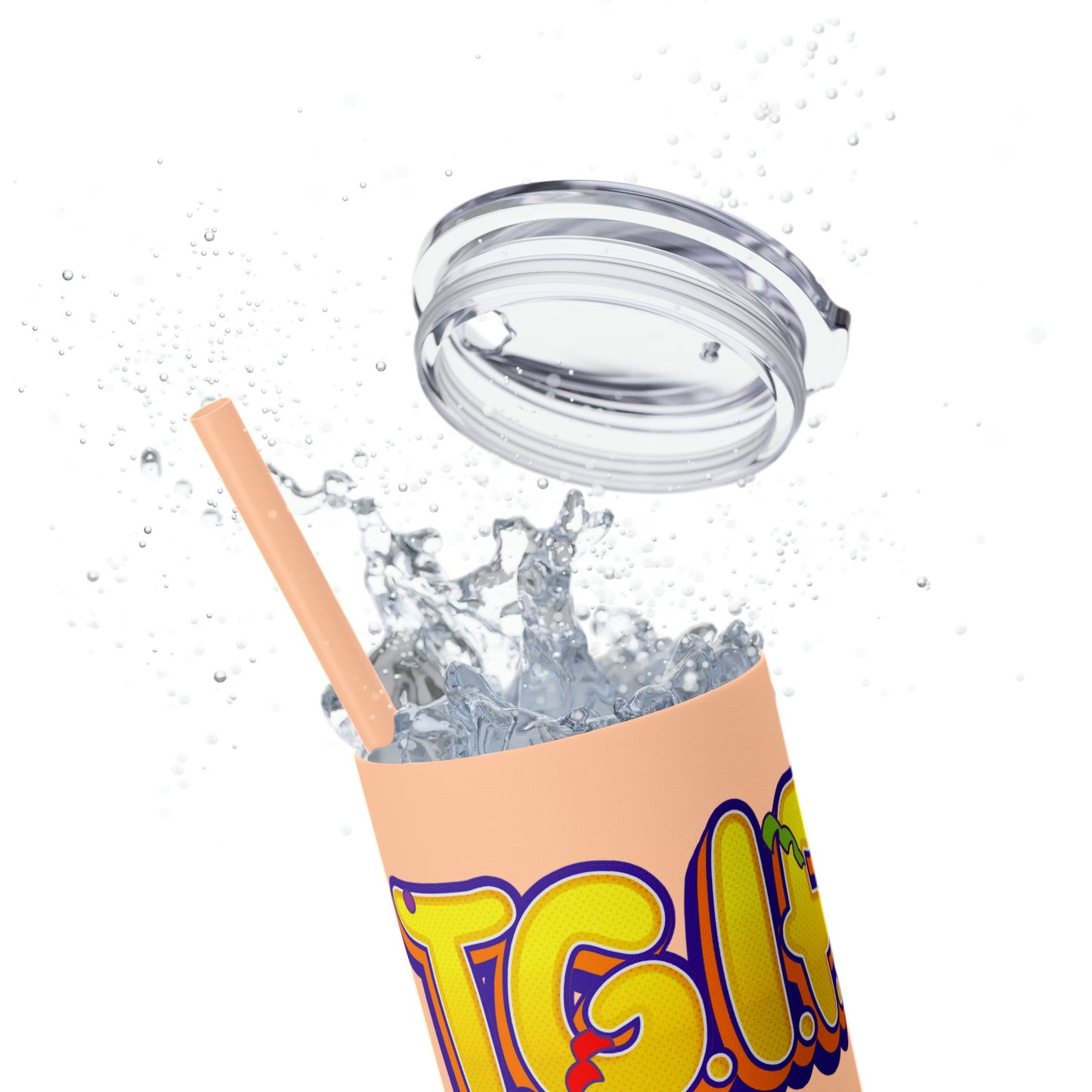 TGIF - Skinny Tumbler with Straw, 20oz