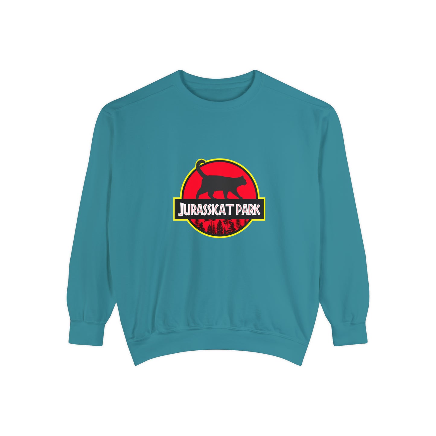 Jurassicat Park - Unisex Garment-Dyed Sweatshirt