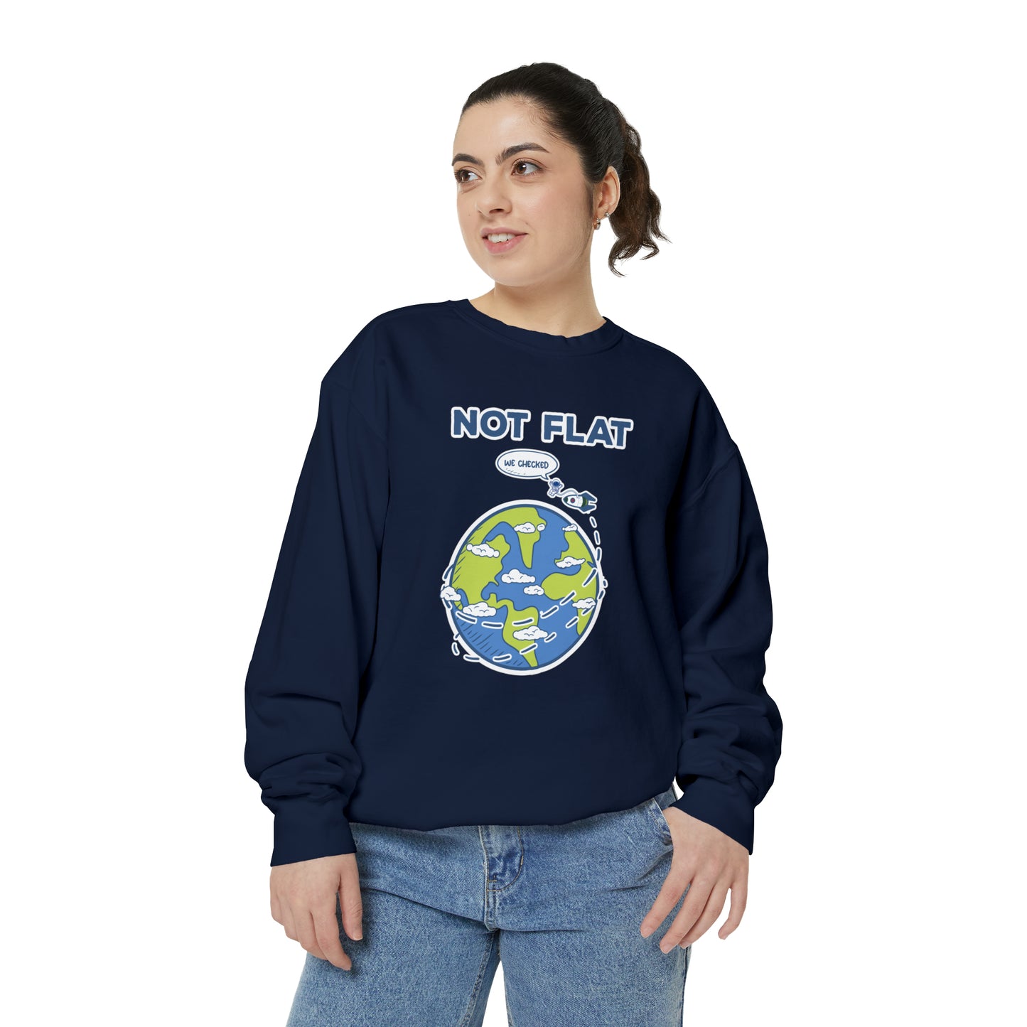 Flat Earth - Unisex Garment-Dyed Sweatshirt