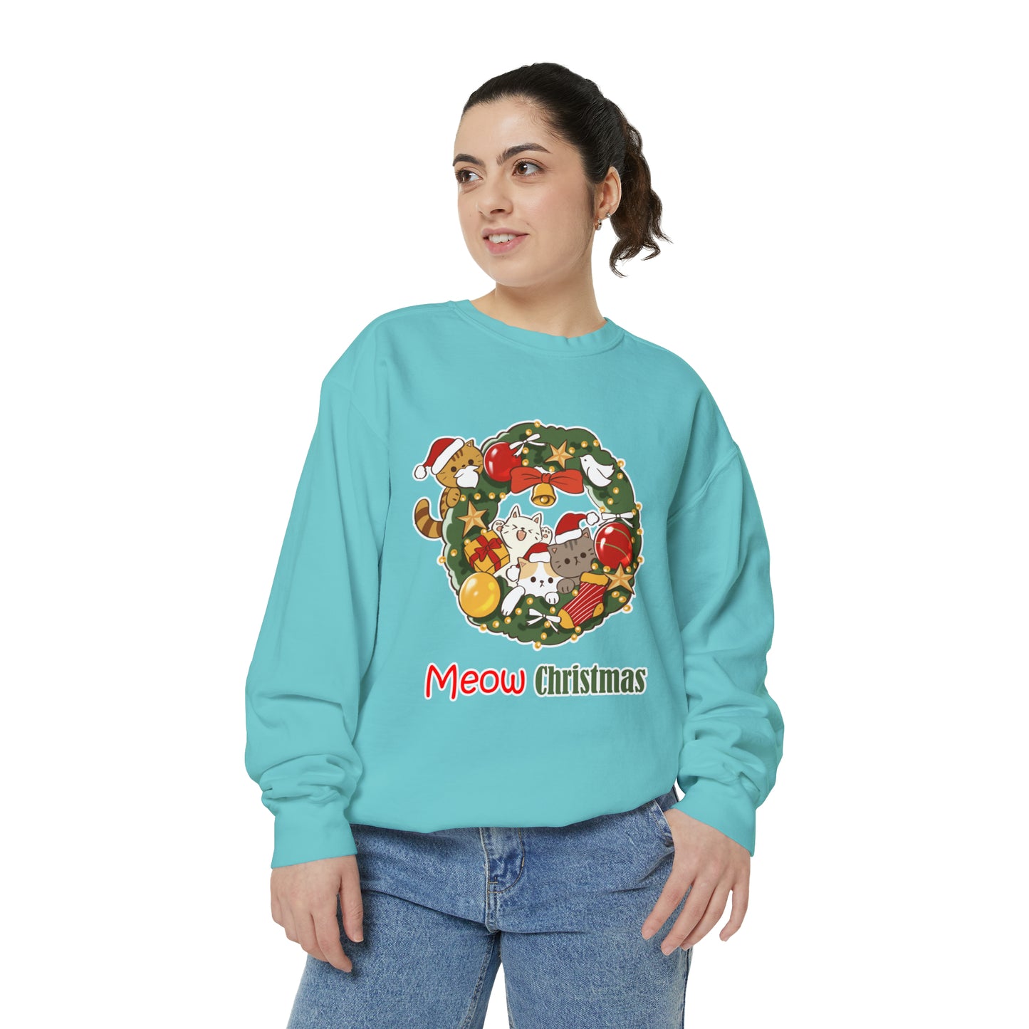 Meow Christmas - Unisex Garment-Dyed Sweatshirt