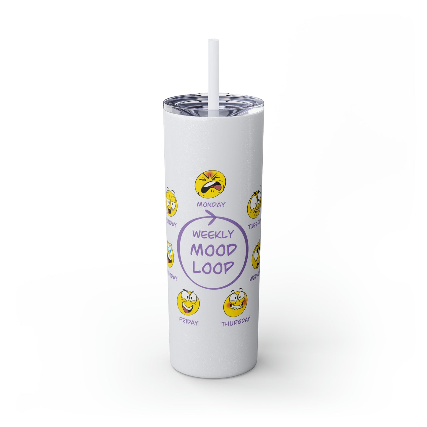 Mood Loop - Skinny Tumbler with Straw, 20oz